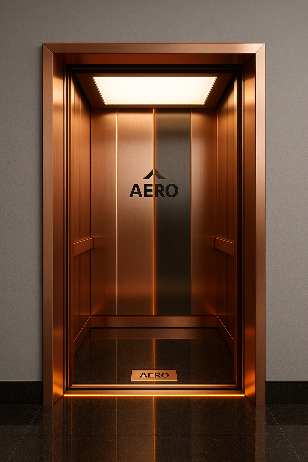 AERO Signature 500RS — Ripple Black and Rose Gold cabin
